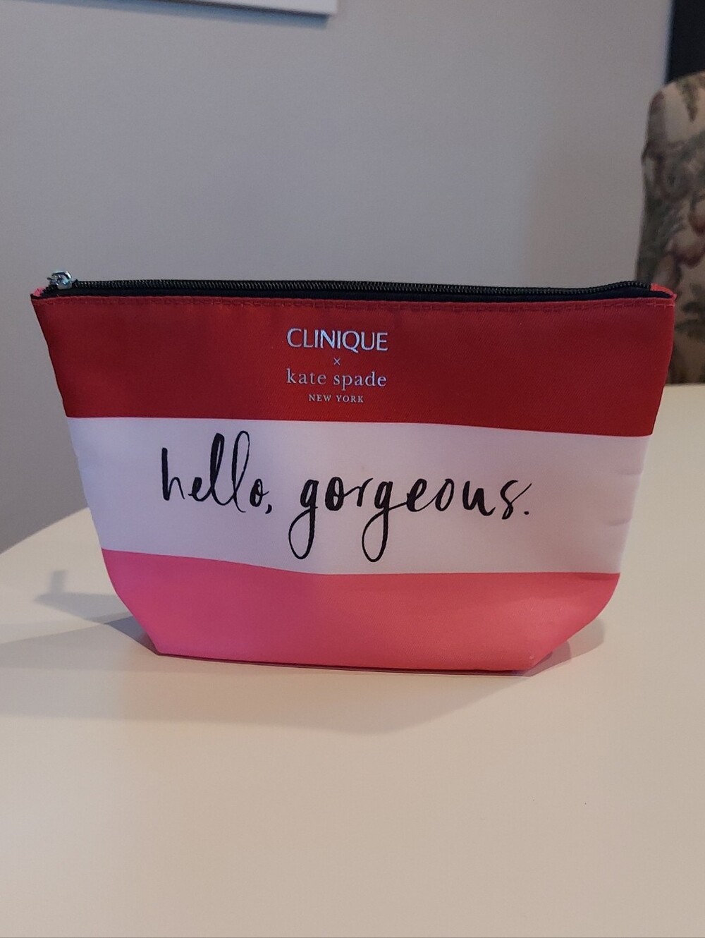 Clinique x Kate Spade Pink & Red 'Hello, Gorgeous' Cosmetic Pouch